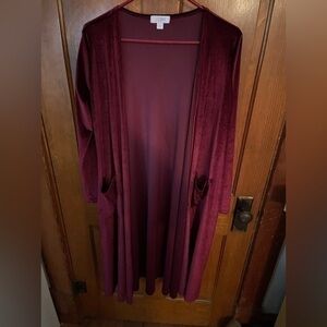 Lularoe Velvet Cardigan Size small